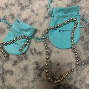 Tiffany & Co bracelet and necklace set with jewelry bags